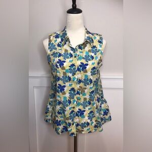 CABI #5215 Floral Wish Peplum Sleeveless Top Women’s Small, Limited Edition
